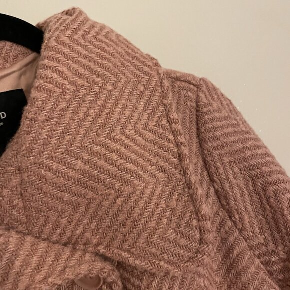 Torrid Women 1X Rose Pink Chevron Fit And Flare Double Breasted Peacoat NWOT - Picture 6 of 11